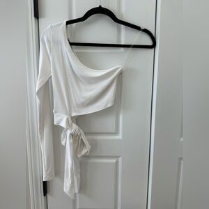 One shoulder Longsleeve Top with Tie